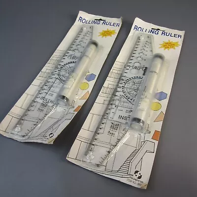 Vintage Rolling Ruler 50021 NEW Old Stock Lot Of 2 Drafting Tool Shapes Design • $16.64