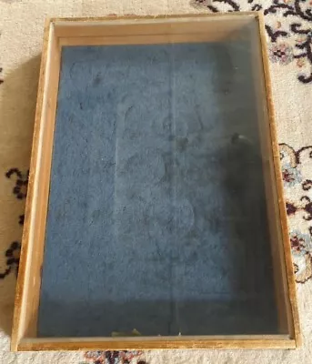 Vintage Handmade 50+ Yrs Estate OLD WOOD-GLASS JEWELRY DISPLAY CASE Flea Market  • $180.50