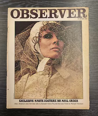 Observer Magazine: Mrs Nixon Haute Couture Fashion 19 January 1969 • £24