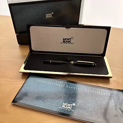 Montblanc MEISTERSTÜCK Fountain Pen Cartridge 585 14K Nib Black/Gold W/ Case Box • $250