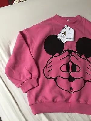 Bnwt Next Girl’s Sweatshirt Size  9 Mickey Mouse • £6.90