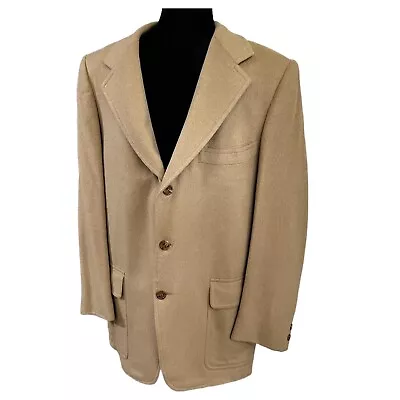 H. Freeman & Son Camel Hair Blazer 44R Union Made Sport Coat Vintage 60s Retro • $99.95