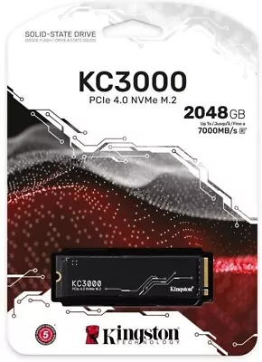 Kingston KC3000 M.2 2048GB PCIe Gen4.0 NVMe SSD New + Boxed (SKC3000D/2048G) • £119.95