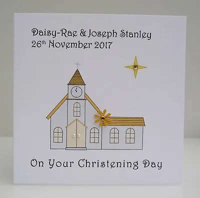 £3.94 • Buy Personalised Christening Card Girl Or Boy  - Twins Dedication Baptism