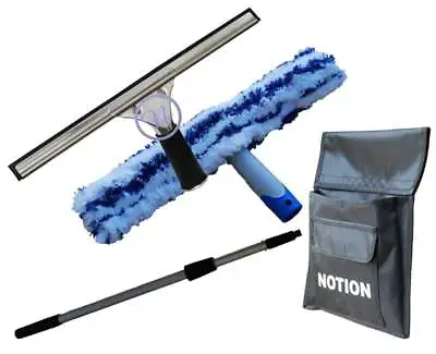 £25.99 • Buy 14  Window Cleaning Squeegee, Washer, 4 Ft Pole & Pouch