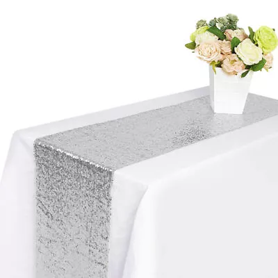 1/5 Pcs Glitter Sequin Table Runner Shinny Tablecloth Linens Wedding Party Decor • $6.59