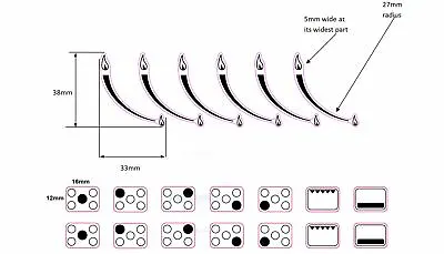 5 Ring Cooker Top Hob Stickers + 6 Gas Flames Indicator Stickers In Black Print. • £6.50