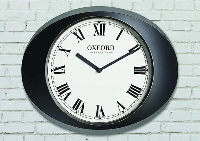£12.95 • Buy Oxford Station Clock Garden Wall Face Indoor Outdoor Quartz Bronzed Effect