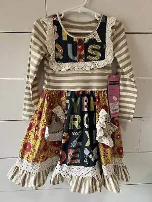 Mustard Pie-sz 2t-Alphabet Collection-Dress-Ruffles-Lace-Pockets-School • $27.99