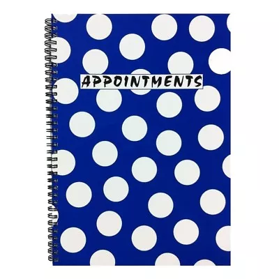 £14.99 • Buy Salon Appointment Pad Blue Spot Spiral Book Nails, Beauty, Tanning, Hairdressers
