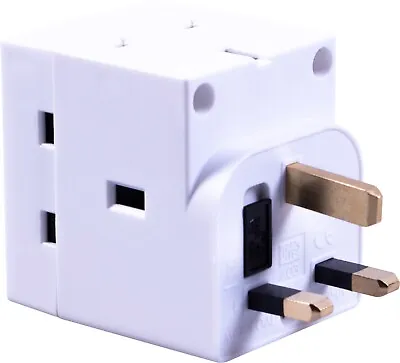 3 Way Plug-in Adaptor 13A Travel Home Office Essential 3 Plugs Sockets From 1 • £4.99