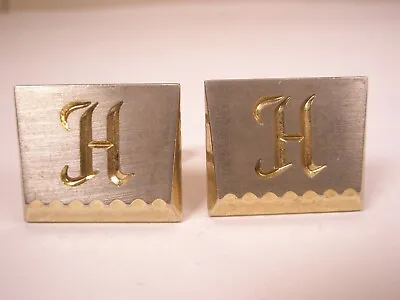 H Monogram Initial Letter Vintage HICKOK Cuff Links Henry Harold Hanse Harry • $33.49