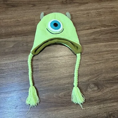 Disney Parks Monsters Inc University Mike Wazowski Beanie Hat Eyeball Green • $15.84