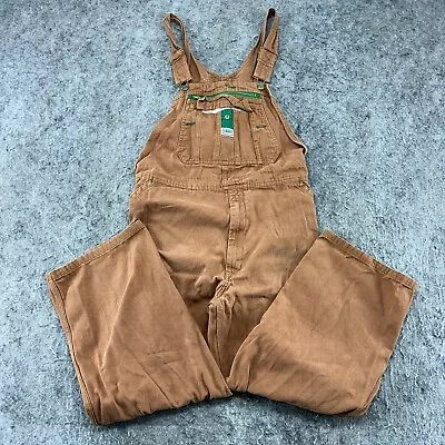 Liberty Overalls Mens 44x30 Brown Canvas Relaxed Carpenter Logo Farmers Workwear • $27.96