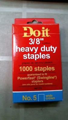 DoitBest 347173 3/8  Heavy Duty Staples #5 Wide Crown 1000 Ct. FREE SHIPPING  • $8