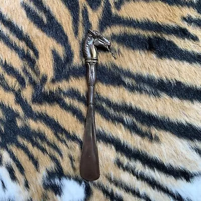 Vintage Horse Head Brass Metal Shoe Horn 10 1/4 Inches • $20