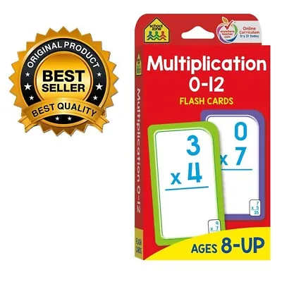 School Zone Multiplication Flash Cards 0-12 Ages 8+ 3rd & 4th Grade Elementary • $6.41
