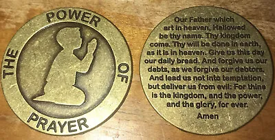 1x Metal PRAYER POWER COIN Challenge Token Christian Lord Bible CHRIST Pray Amen • $2.43