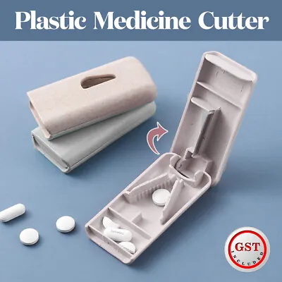 $6.61 • Buy Pill Cutter Box Medicine Box Tablet Pill Splitter Grinder Crusher Storage Case