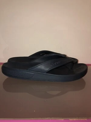 £9.99 • Buy Crocs Iconic Comfort Navy Blue Flip Flops Toe Post Sandals UK 12