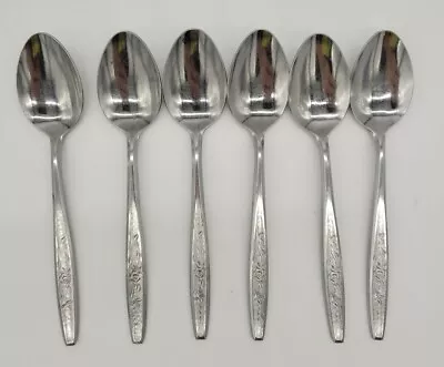 Hull AAA Stainless MCM Viscount Rose MCM JAPAN Flatware Set Of 6 Tea Spoons  • $11.99