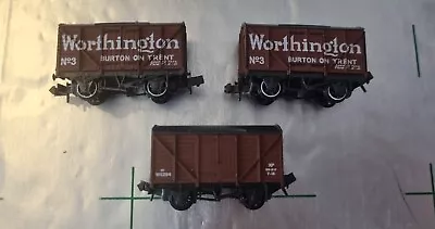 Rake Of 3 Peco N Gauge Box Wagons Worthington X2 Unboxed • £25