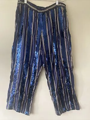 Sass & Bide Vintage Sequin Blue Stripe Wide Leg Pants ‘More Than Wonderful’ • $50