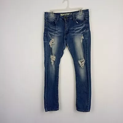 Machine Nouvelle Mode Distressed Jeans Juniors Size 11 Mid Rise Skinny Stretch • $25