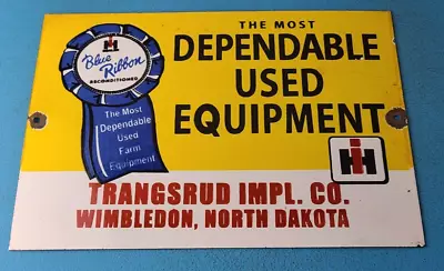 Vintage International Harvester Porcelain Farm Implements Tractor Gas Pump Sign • $145.47