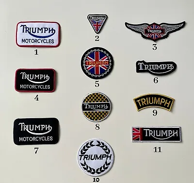£2.99 • Buy Triumph Motorcycles Biker Rocker Badges Iron Sew On Embroidered Patches