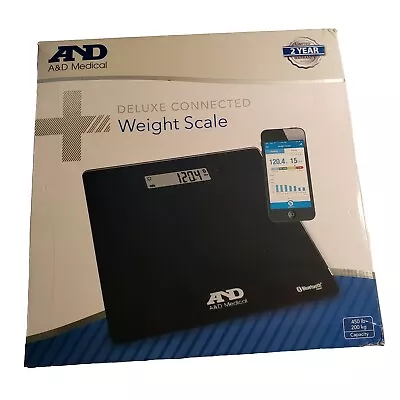 A&D Medical Deluxe Connected Weight Scale Black UC-352BLE 450 Lb. Capacity  • $45