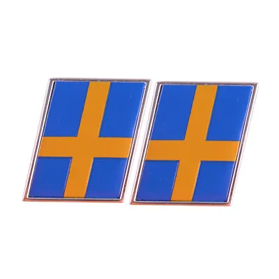 2pcs 3D Sweden Flag Emblem Badge Sticker Fit For Volvo V60 C40 S60 XC60 S90 • $12.15