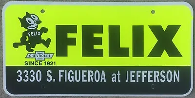 NOS Felix Chevrolet RARE Vintage Los Angeles Dealer License Plate Frame Insert • $9.99