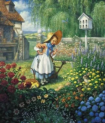 Scott GUSTAFSON  Mary Mary Quite Contrary  Limited Edition Art PRINT Flower Kid • $125