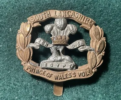 South Lancashire Territiorials.prince Of Wales's Vol.  Bi-metal Cap Badge D35 • £8.99