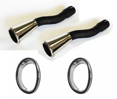 New! 1965 - 1966 Ford Mustang Dual Exhaust Tips Trumpets Rings Kit Set Of 4  • $89.95