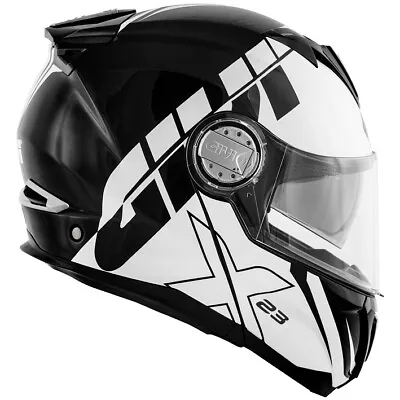 Helmet Modular Motorcycle GIVI X23 Eclipse Black White Black • $354.16