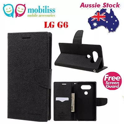 Korean Mercury Fancy Diary Wallet Case Cover For LG G6 Black • $14.95