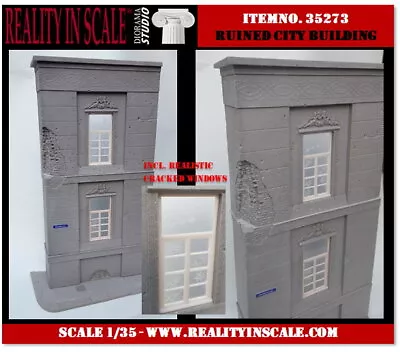 Reality In Scale 1/35 Ruined City Building W/Cracked Windows • $46.32