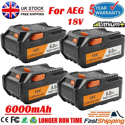 £128.99 • Buy 6.0AH 18V Li-ion Battery For AEG L1830R L1815R B1820R B1814G BS18G BSS18C BSB18C