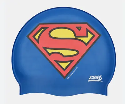 Swim Cap Silicone For Children Superman Junior Zoggs Blue/Red/Yellow • £3.99
