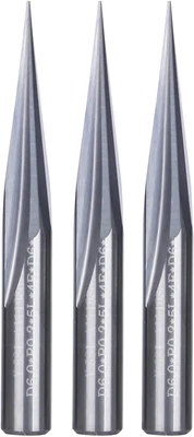 $21.25 • Buy HUHAO 3PCS CNC Router Bit 1/4 Shank 6Mm Carbide Engraving V Groove Cutting Bit 2