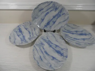 £12.49 • Buy 4 X ( NEW ) Churchill Blue Marble Prints  Oval Dinner Plates ( Gordon Ramsey ) 