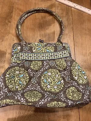 Vera Bradley Tote With Clasp Bag Sittin In A Tree Retired 2010 Green Boho Bag • $19.99