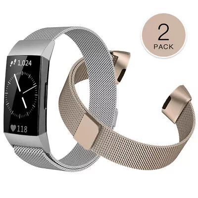 2PCS For Fitbit Charge 4&3 /SE Stainless Steel Milanese Magnetic Band Strap • $25.27