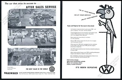 1960 VW Beetle Classic Car Bus Dealer Service Photo Unusual UK Vintage Print Ad • $16.19