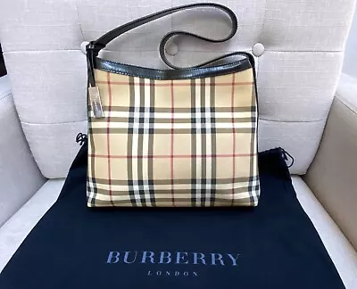 Burberry Shoulder Bag/Purse With Nova Check Canvas And Black Leather - Vintage  • $245