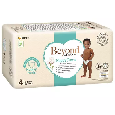 Babylove Beyond Nappy Pants Size 4 Toddler 9-14Kg Unisex Nappies Pads 36 Pack • $70.45