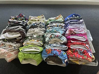 Reusable Modern Baby Cloth Nappies Diapers Adjustable Inserts Bulk Nappy • $350