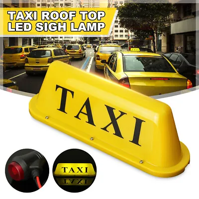 $28.85 • Buy 12V Taxi Cab Sign Roof Top Topper Car Magnetic Base Lamp LED Light Waterproof